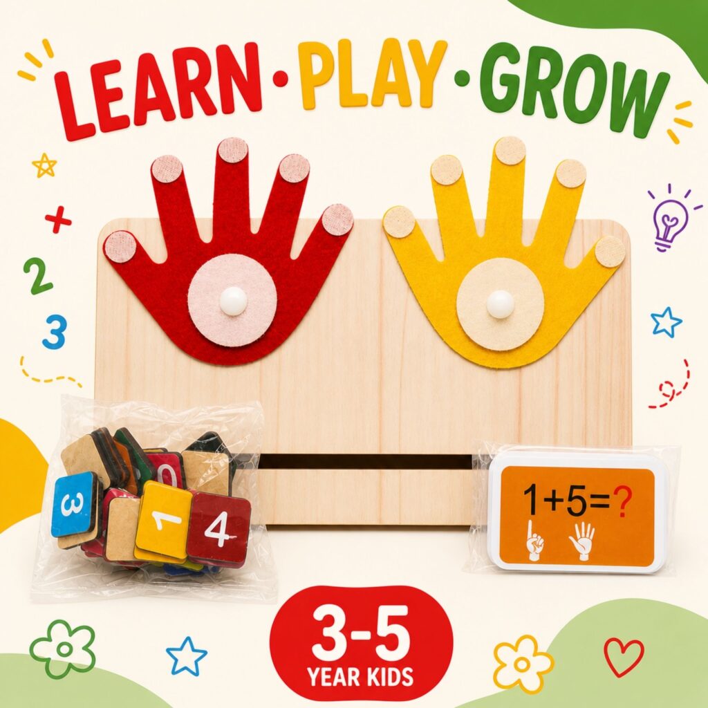 Montessori Wooden Finger Counting Board / Math Learning Board,