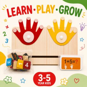 Montessori Wooden Finger Counting Board / Math Learning Board,